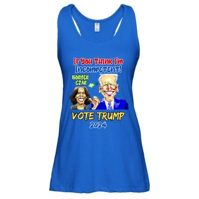 Anti Kamala Harris 2024 Border Czar Incompetent Vote Trump Funny Gift Ladies Essential Flowy Tank