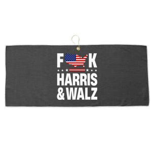 Anti Kamala Harris And Tim Walz 2024 Presidential Election Large Microfiber Waffle Golf Towel