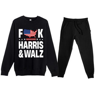 Anti Kamala Harris And Tim Walz 2024 Presidential Election Premium Crewneck Sweatsuit Set