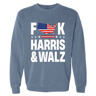 Anti Kamala Harris And Tim Walz 2024 Presidential Election Garment-Dyed Sweatshirt