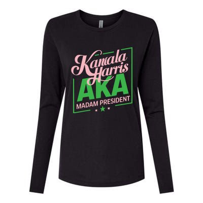 Aka Kamala Harris Madam President Womens Cotton Relaxed Long Sleeve T-Shirt