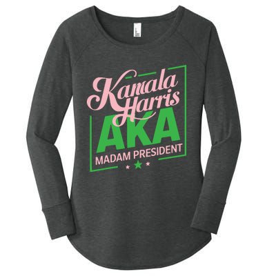 Aka Kamala Harris Madam President Women's Perfect Tri Tunic Long Sleeve Shirt