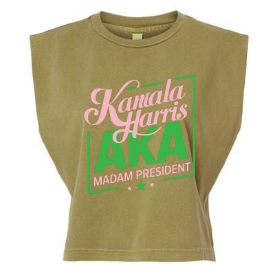 Aka Kamala Harris Madam President Garment-Dyed Women's Muscle Tee