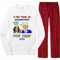 Anti Kamala Harris 2024 Border Czar Incompetent Vote Trump Long Sleeve Pajama Set