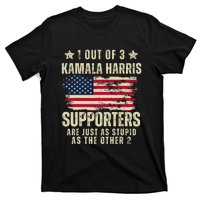 Anti Kamala Harris Stupid Joke American Flag Kamala Supporters Are Stupid T-Shirt