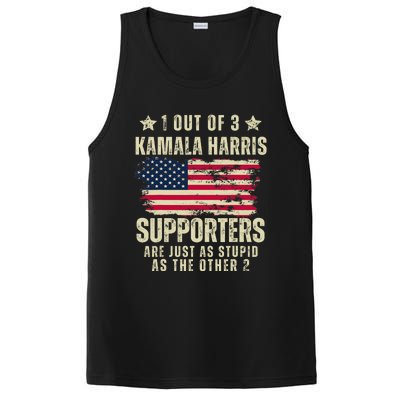 Anti Kamala Harris Stupid Joke American Flag Kamala Supporters Are Stupid PosiCharge Competitor Tank