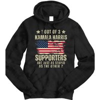 Anti Kamala Harris Stupid Joke American Flag Kamala Supporters Are Stupid Tie Dye Hoodie