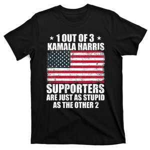 Anti Kamala Harris Stupid Joke American Flag Usa Funny Humor T-Shirt