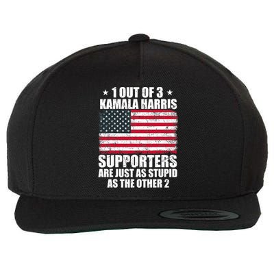 Anti Kamala Harris Stupid Joke American Flag Usa Funny Humor Wool Snapback Cap