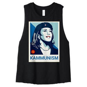 Awesome Kamala Harris Kammunism Communism Shepard Fairey Kamala Harris Forward Women's Racerback Cropped Tank