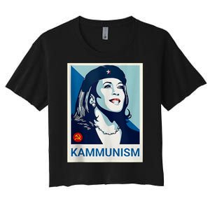 Awesome Kamala Harris Kammunism Communism Shepard Fairey Kamala Harris Forward Women's Crop Top Tee