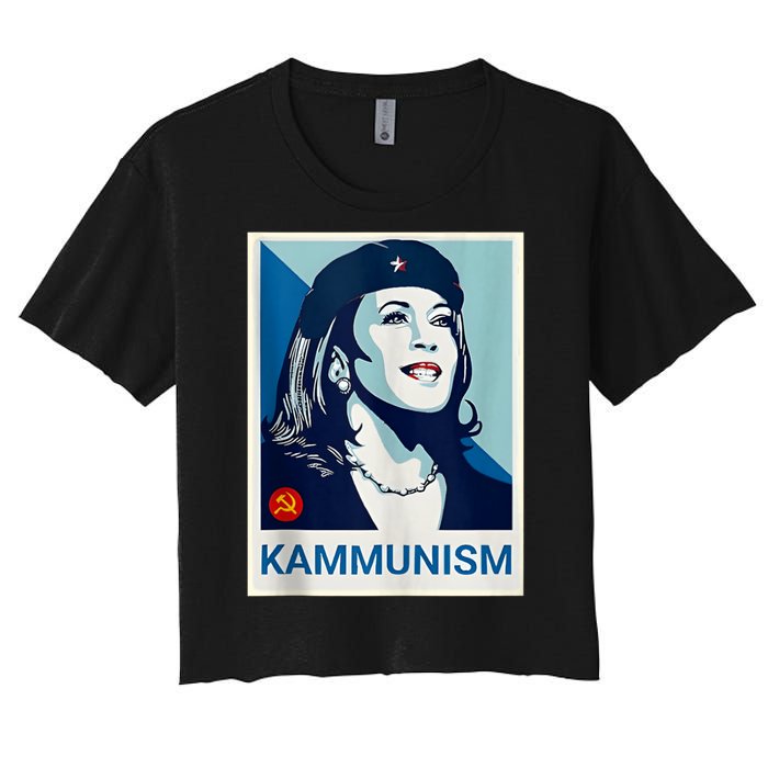 Awesome Kamala Harris Kammunism Communism Shepard Fairey Kamala Harris Forward Women's Crop Top Tee