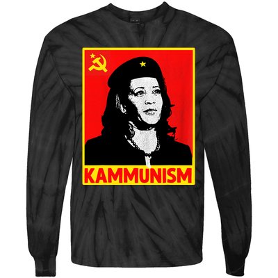 Awesome Kamala Harris Kammunism Communism Harris Walz 2024 Tie-Dye Long Sleeve Shirt