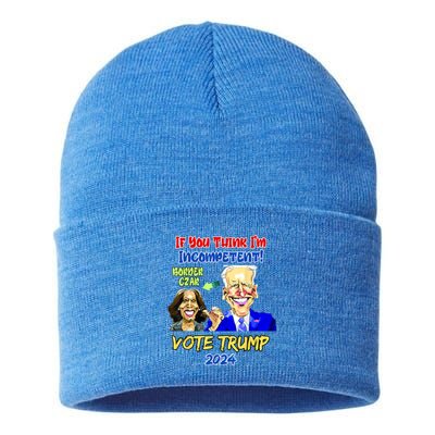 Anti Kamala Harris 2024 Border Czar Incompetent Vote Trump Sustainable Knit Beanie