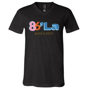 Anti Kamala Harris Fun Cool Zillennial Style 86 La V-Neck T-Shirt