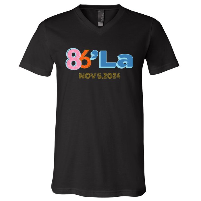 Anti Kamala Harris Fun Cool Zillennial Style 86 La V-Neck T-Shirt