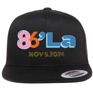 Anti Kamala Harris Fun Cool Zillennial Style 86 La Flat Bill Trucker Hat