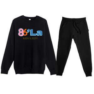 Anti Kamala Harris Fun Cool Zillennial Style 86 La Premium Crewneck Sweatsuit Set