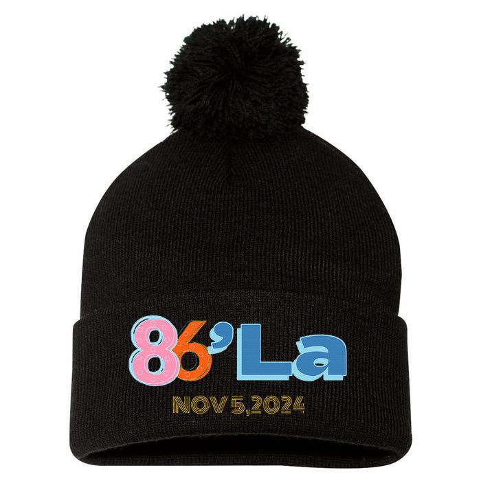 Anti Kamala Harris Fun Cool Zillennial Style 86 La Pom Pom 12in Knit Beanie