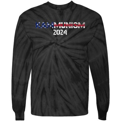 Awesome Kamala Harris Kammunism Communism Harris Walz 2024 Tie-Dye Long Sleeve Shirt