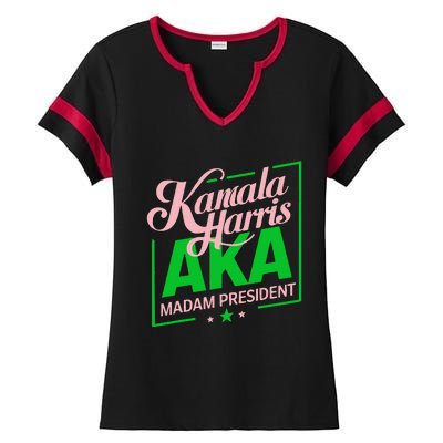 Aka Kamala Harris Madam President Gift Ladies Halftime Notch Neck Tee