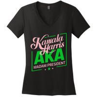 Aka Kamala Harris Madam President Gift Women's V-Neck T-Shirt