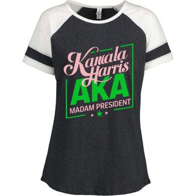 Aka Kamala Harris Madam President Gift Enza Ladies Jersey Colorblock Tee