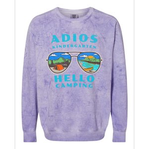 Adios Kindergarten Hello Camping Who Love To Camp Gift Colorblast Crewneck Sweatshirt