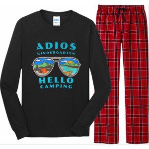 Adios Kindergarten Hello Camping Who Love To Camp Gift Long Sleeve Pajama Set