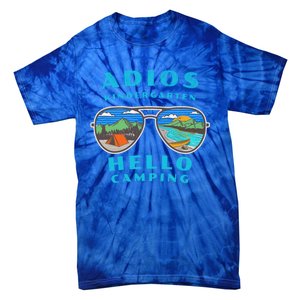 Adios Kindergarten Hello Camping Who Love To Camp Gift Tie-Dye T-Shirt