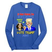 Anti Kamala Harris 2024 Border Czar Incompetent Vote Trump Tall Long Sleeve T-Shirt