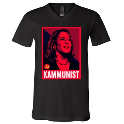 Anti Kamala Harris Kammunist Funny Election V-Neck T-Shirt