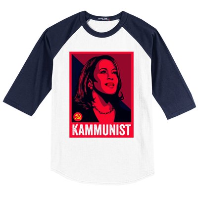 Anti Kamala Harris Kammunist Funny Election Baseball Sleeve Shirt