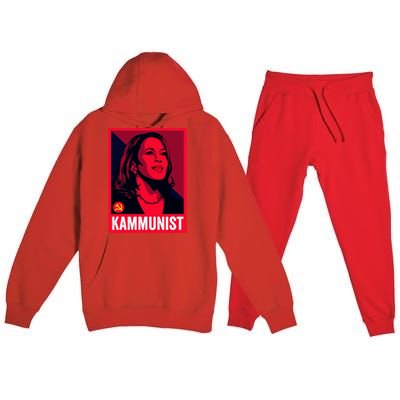 Anti Kamala Harris Kammunist Funny Election Premium Hooded Sweatsuit Set