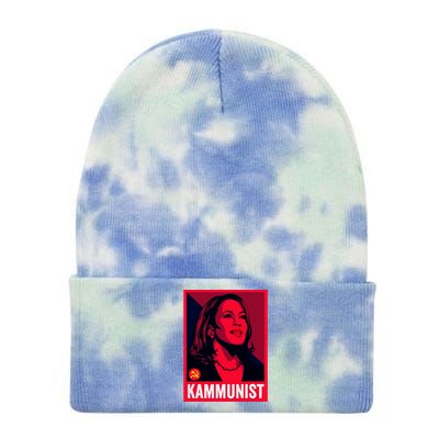 Anti Kamala Harris Kammunist Funny Election Tie Dye 12in Knit Beanie