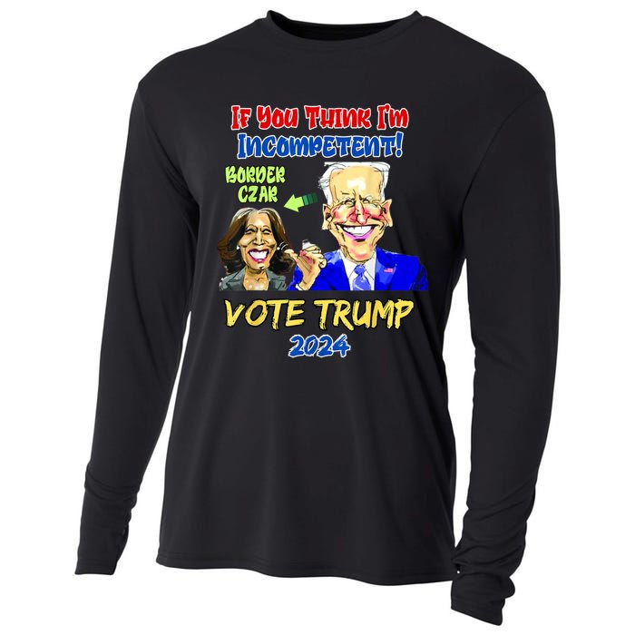 Anti Kamala Harris 2024 Border Czar Incompetent Vote Trump Cooling Performance Long Sleeve Crew