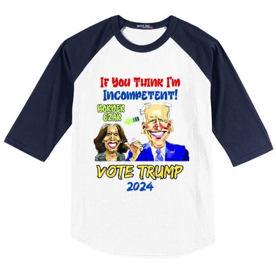 Anti Kamala Harris 2024 Border Czar Incompetent Vote Trump Baseball Sleeve Shirt