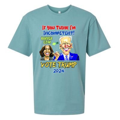 Anti Kamala Harris 2024 Border Czar Incompetent Vote Trump Sueded Cloud Jersey T-Shirt