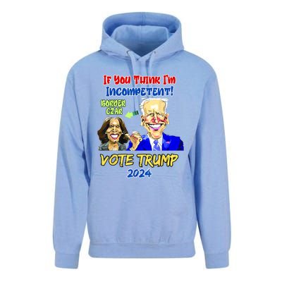 Anti Kamala Harris 2024 Border Czar Incompetent Vote Trump Unisex Surf Hoodie