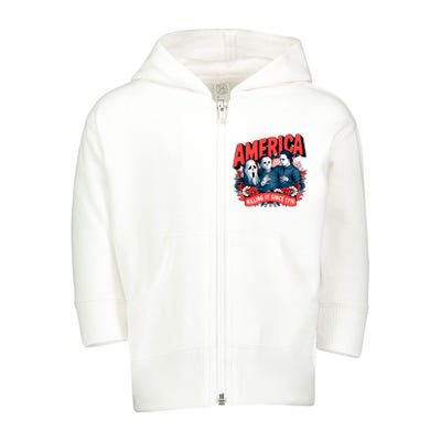 America Killing It Since 1776 Horror Characters Toddler Zip Fleece Hoodie