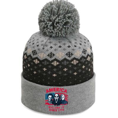 America Killing It Since 1776 Usa Flag The Baniff Cuffed Pom Beanie