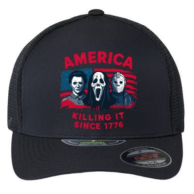 America Killing It Since 1776 Usa Flag Flexfit Unipanel Trucker Cap