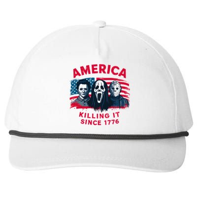 America Killing It Since 1776 Usa Flag Snapback Five-Panel Rope Hat