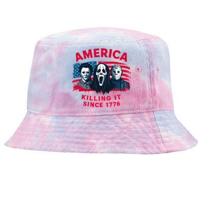 America Killing It Since 1776 Usa Flag Tie-Dyed Bucket Hat