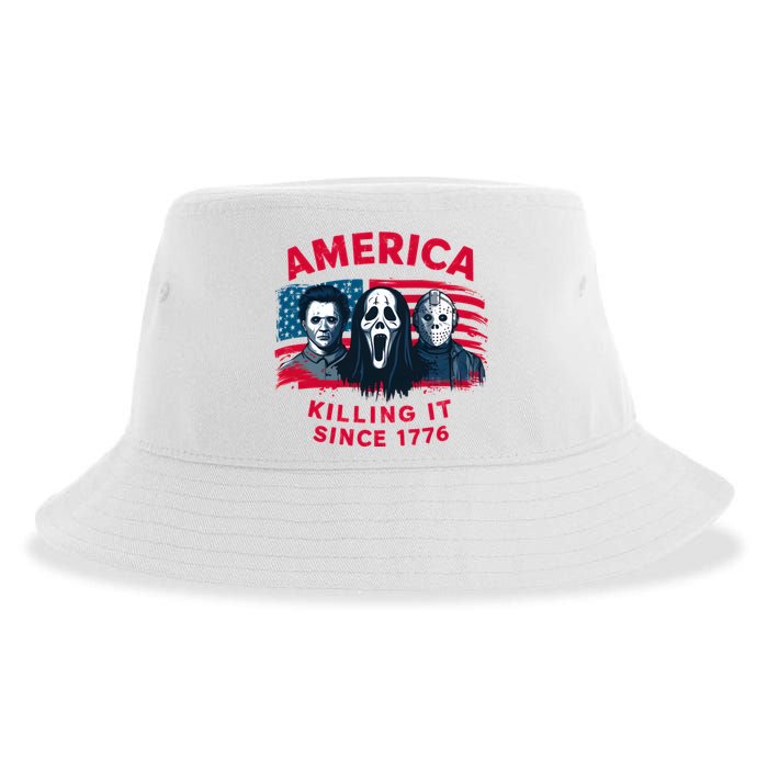 America Killing It Since 1776 Usa Flag Sustainable Bucket Hat