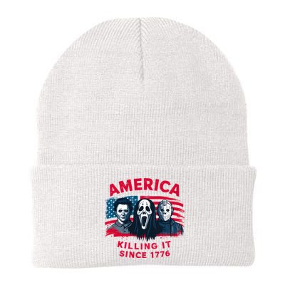 America Killing It Since 1776 Usa Flag Knit Cap Winter Beanie