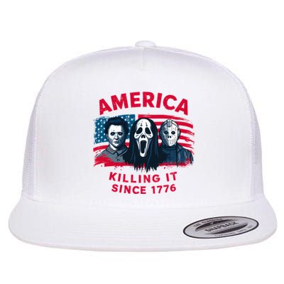 America Killing It Since 1776 Usa Flag Flat Bill Trucker Hat