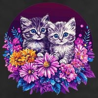 Adorable Kittens In Vibrant Floral Setting Hat