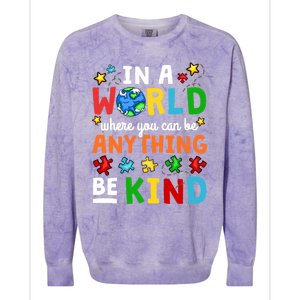 Autism Kindness Inspirational Be Kind Awareness Cute Gift Colorblast Crewneck Sweatshirt