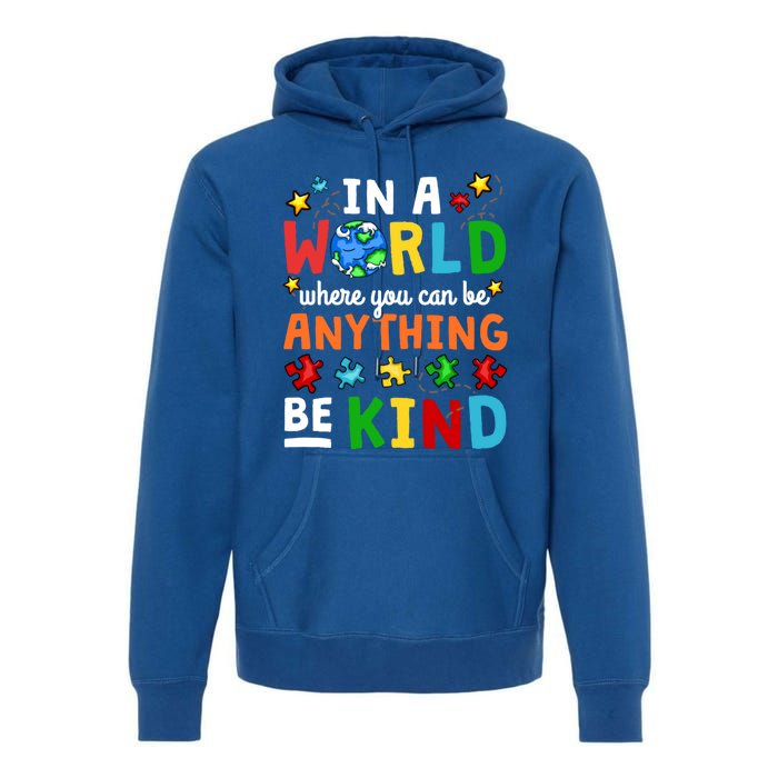 Autism Kindness Inspirational Be Kind Awareness Cute Gift Premium Hoodie